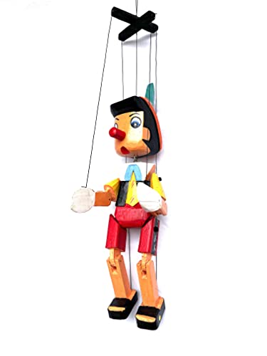 Pinocho de Madera con Cuerdas,30cm,Multicolor(HC enterprise-0325)