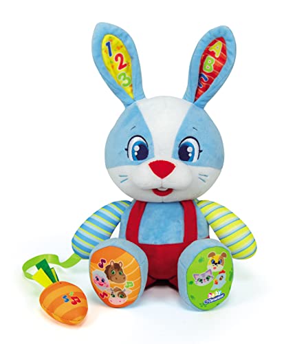Clementoni - Valentín, el Conejo Parlanchín - peluche interactivo para bebés a partir de 10 meses, juguete en español (55320)