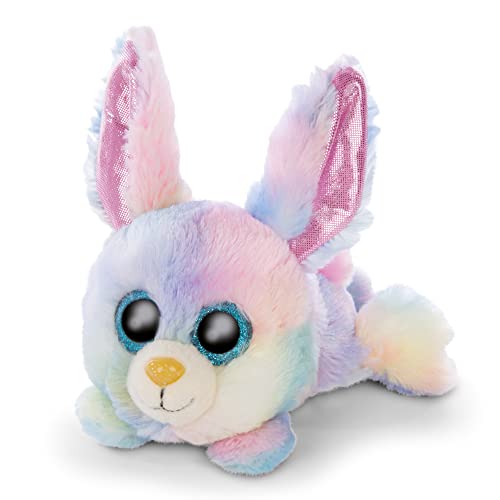 NICI Glubschis: El Original, Conejo Rainbow Candy de Glubschis 15cm, Liebre Acostada con Grandes Ojos Brillantes, Suaves Juguetes Esponjosos para los Amantes de los Peluches, 46922