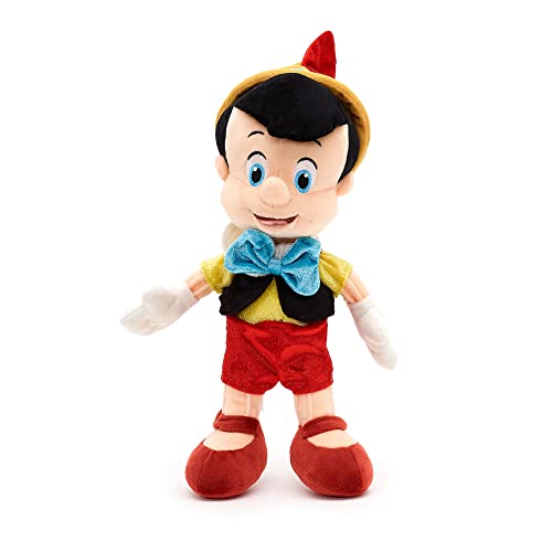 Disney Store Peluche pequeño de Pinocho, Altura: 34 cm, muñeco de Peluche de la Adorable marioneta con Detalles Bordados, Vestido con un Conjunto de velvetón, para Todas Las Edades