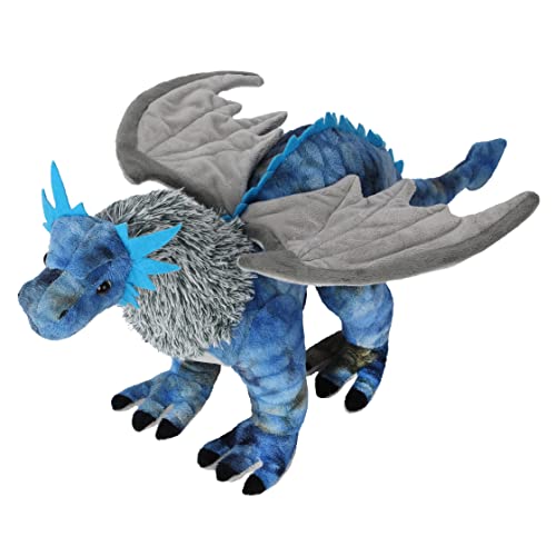 Juguete de peluche de dragón, Frost Wyrm de peluche de animal de peluche, cojín suave y esponjoso para abrazar amigos, regalo para cada edad y ocasión, dragón azul (g-0109)