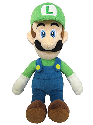 Sanei Super Mario AC02 All Star Collection Luigi - Peluche pequeño de 10 Pulgadas