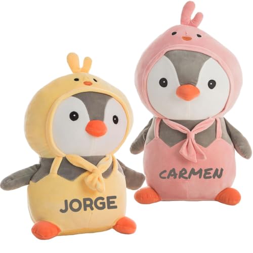 Pingüino Peluche Personalizado, pingüinos Originales para Regalo y decoración, Peluches bebés diseño Divertido y Acabado Extra Suave, Regalos Personalizados