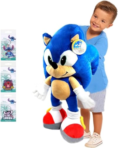 Sonic The Hedgehog Sonic - Peluche (80 cm, licencia original, 80 cm)