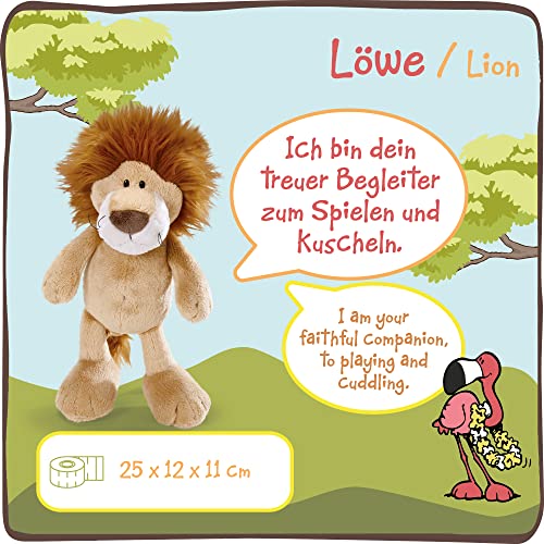 NICI Peluche 48390 de 25 cm para niñas, niños y bebés, peluche de león esponjoso para jugar, coleccionar y abrazar, acogedor peluche, color beige