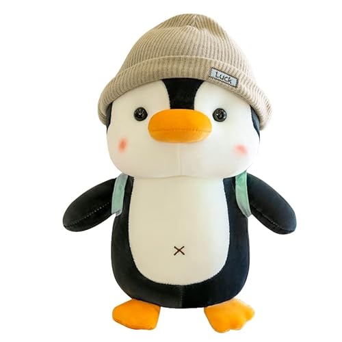 Uposao Pingüino de peluche, 23 cm, dibujos animados, peluche, pingüino, peluche, peluche, peluche, cojín decorativo, cojín suave para dormir, regalo de cumpleaños para niños y adultos