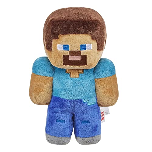 Minecraft Peluche Steve, personaje del videojuego, juguete +3 años (Mattel HHG11)