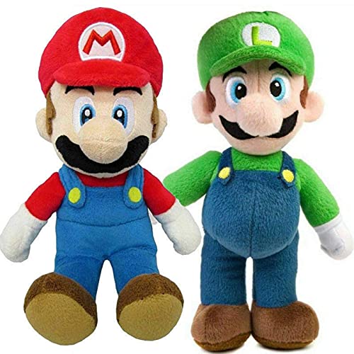 lhtczzb Juego de 2 muñecos de peluche de 35 cm, diseño de Super Mario Bros y Luigi